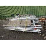 QUANTITY OF SINGLE WIDTH ALUMINIUM SCAFFOLD TOWER FRAMES, BOARD AND POLES AS SHOWN.....THIS LOT IS S