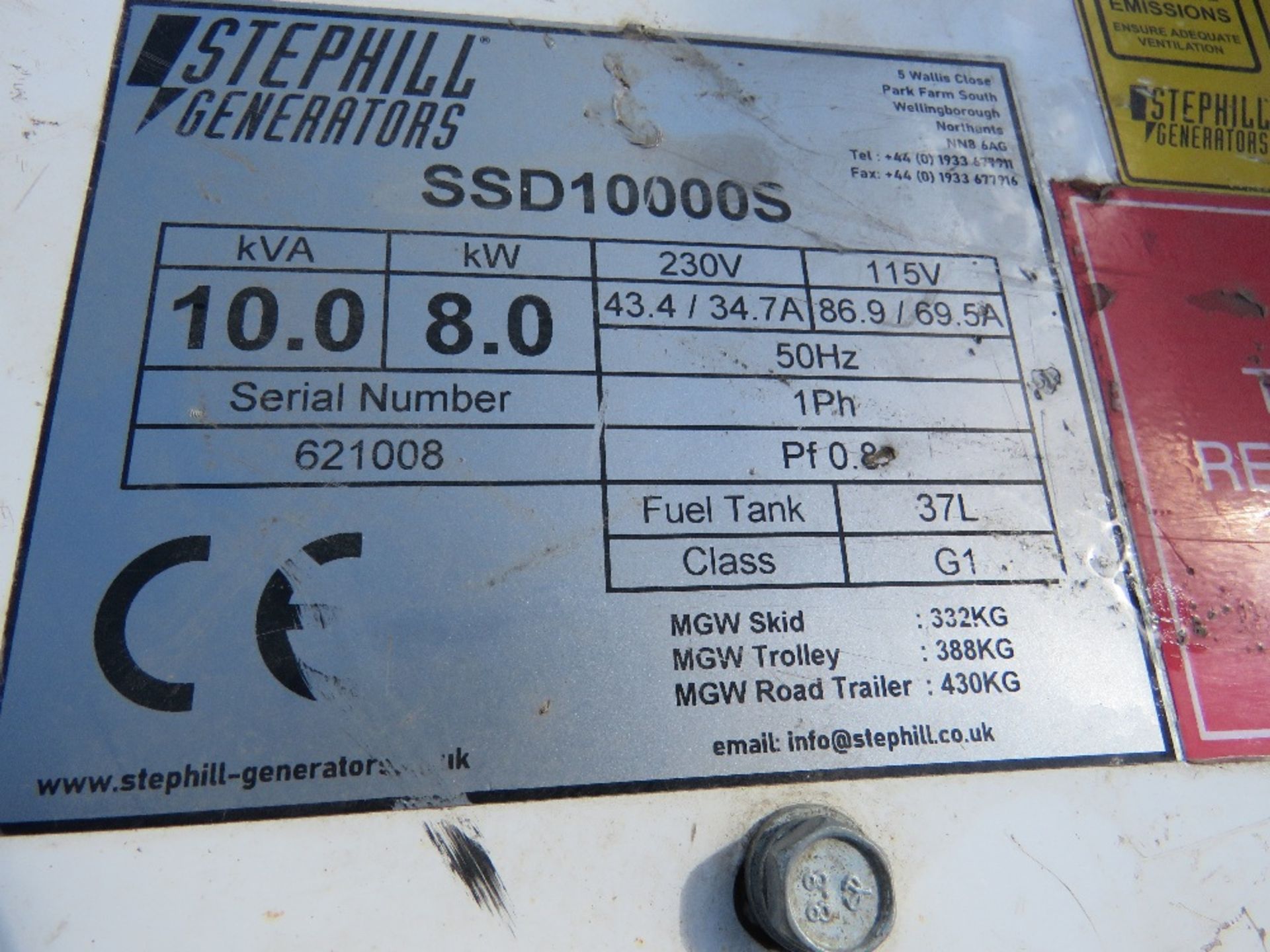 STEPHILL 10KVA BARROW GENERATOR. WHEN TESTED WAS SEEN TO RUN AND SHOWED POWER ON GUAGE. KUBOTA ENGIN - Bild 3 aus 5