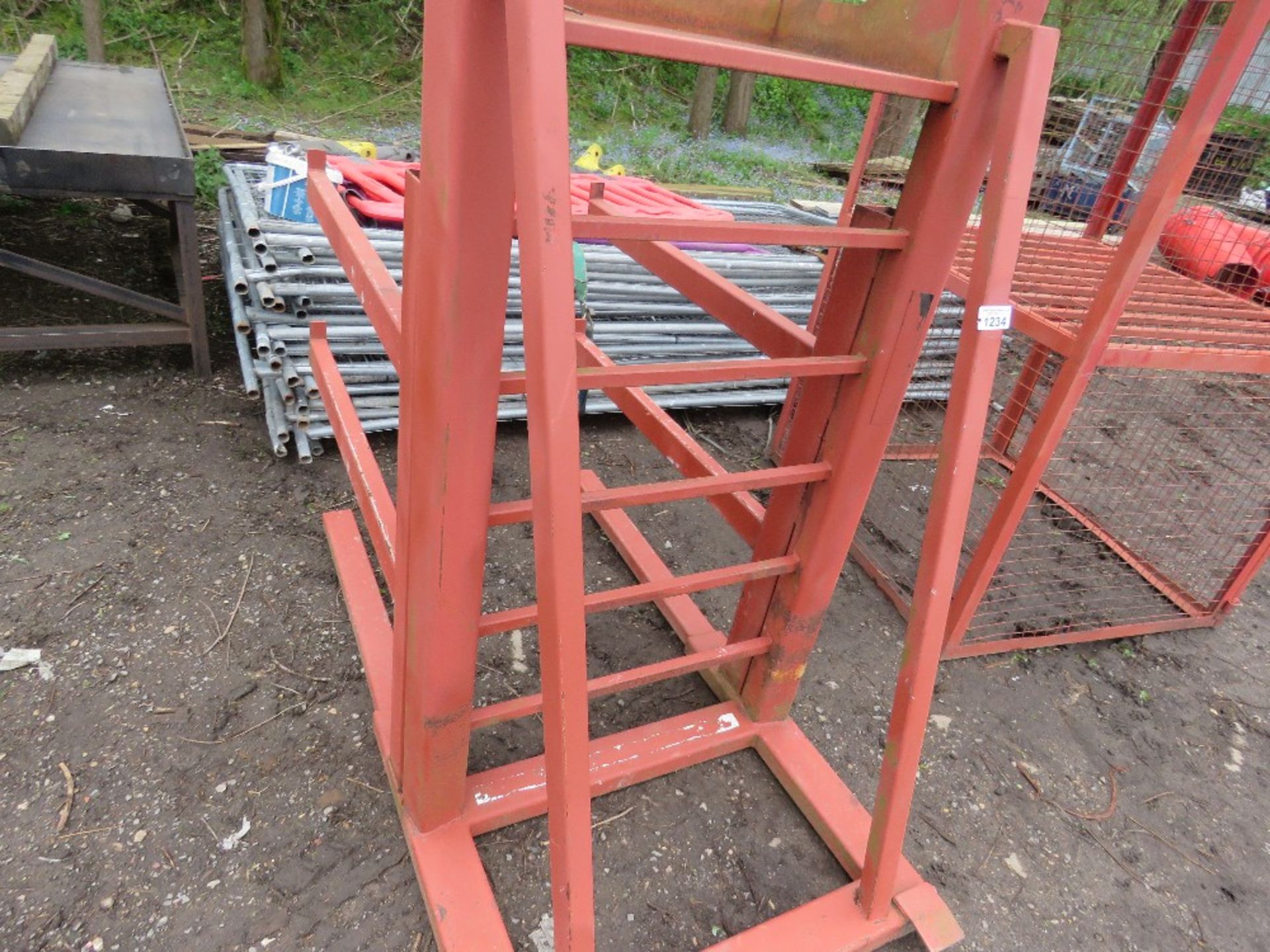 HEAVY DUTY STEEL BAR STORAGE RACK 3FT X 7FT OVERALL APPROX, 6FT MAXIMUM HEIGHT APPROX. - Image 2 of 4