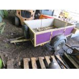 SINGLE AXLED CAR TRAILER 1.2M XX 1.7M APPROX. THIS LOT IS SOLD UNDER THE AUCTIONEERS MARGIN SCHEM