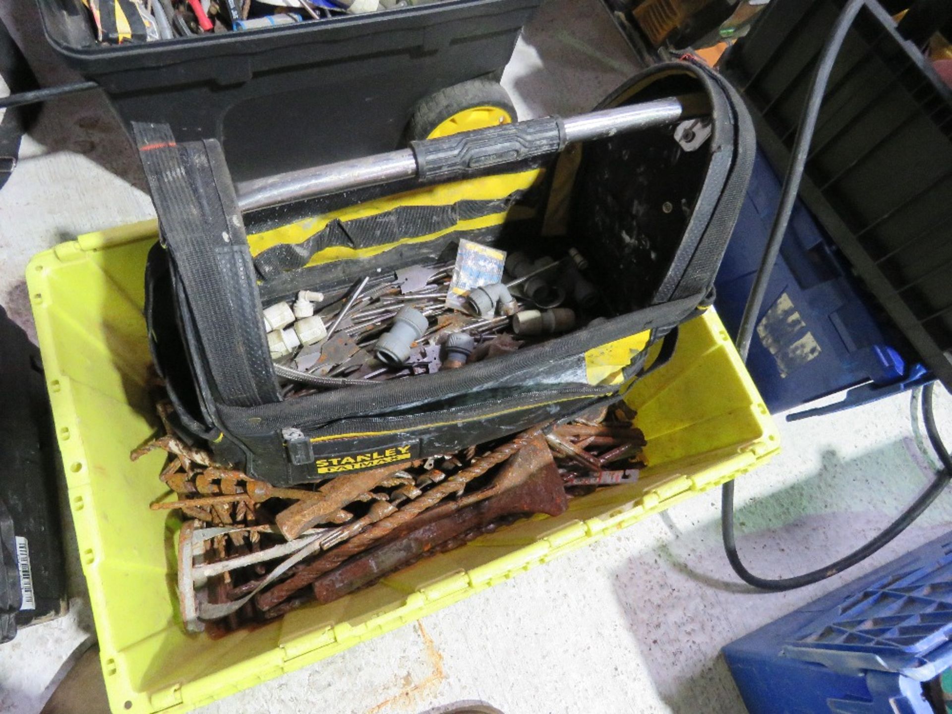 BOX & TOOL BAG OF DRILL BITS.....THIS LOT IS SOLD UNDER THE AUCTIONEERS MARGIN SCHEME, THEREFORE NO