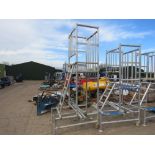 LARGE SIZED ALUMINIUM PODIUM WITH PLATFORM AND LEGS AS SHOWN. SOURCED FROM COMPANY LIQUIDATION