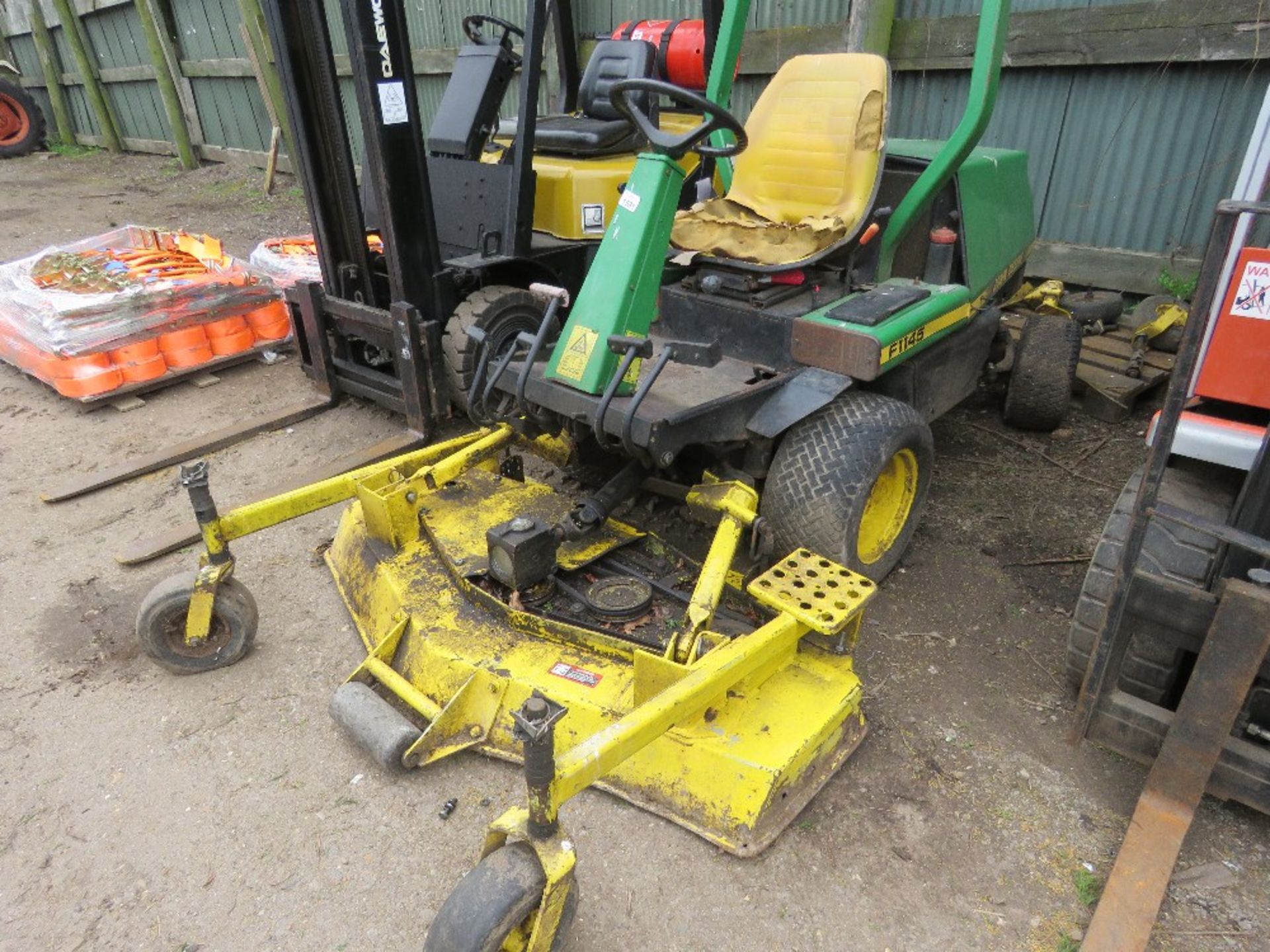 JOHN DEERE 1145 4WD OUT FRONT ROTARY MOWER. WHEN TESTED WAS SEEN TO START, RUN, DRIVE AND MOWER ENGA - Image 3 of 11