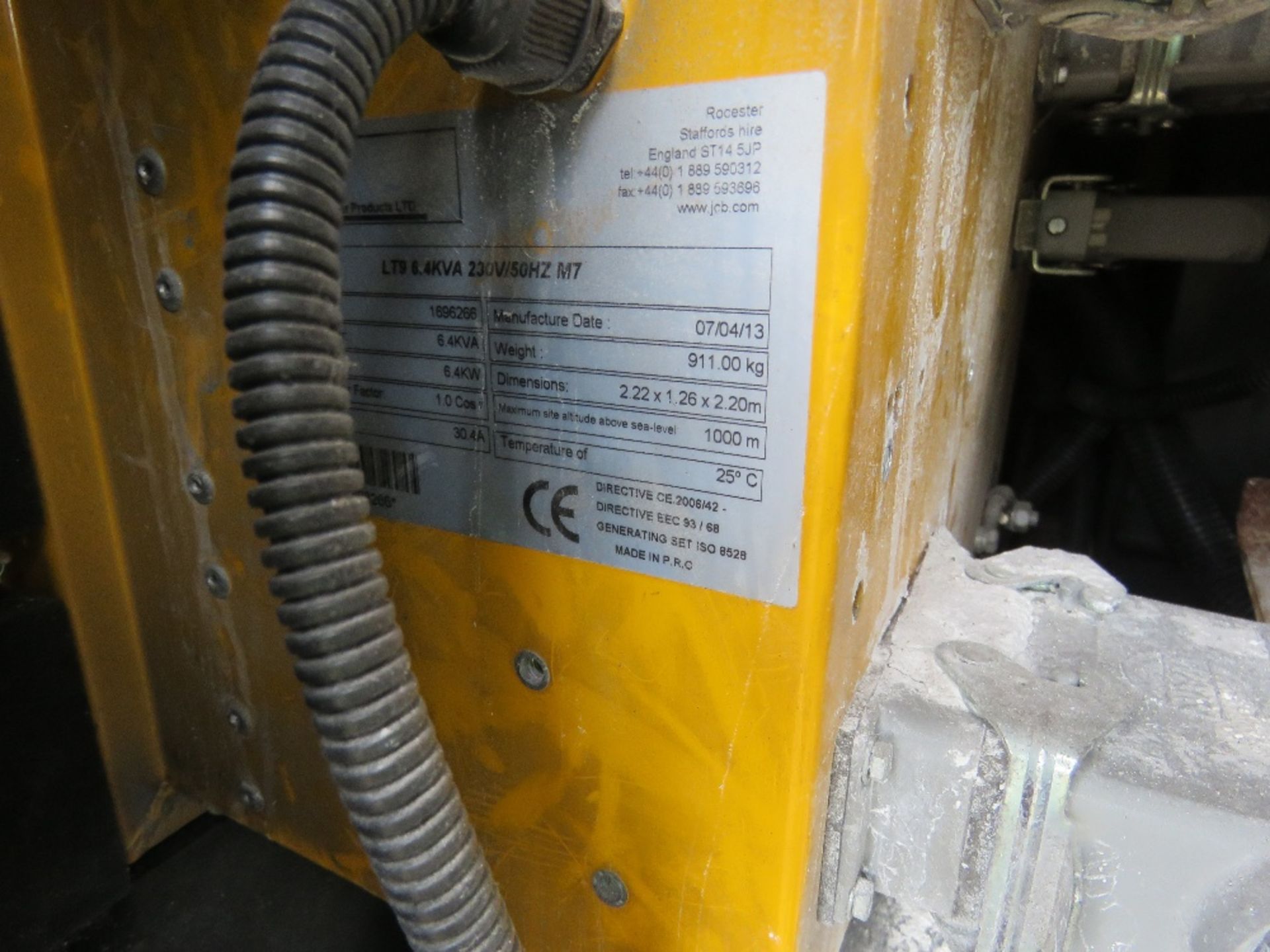 JCB TOWED LIGHTING TOWER WITH YANMAR 3 CYLINDER DIESEL ENGINE. TELESCOPIC MAST. - Image 7 of 11