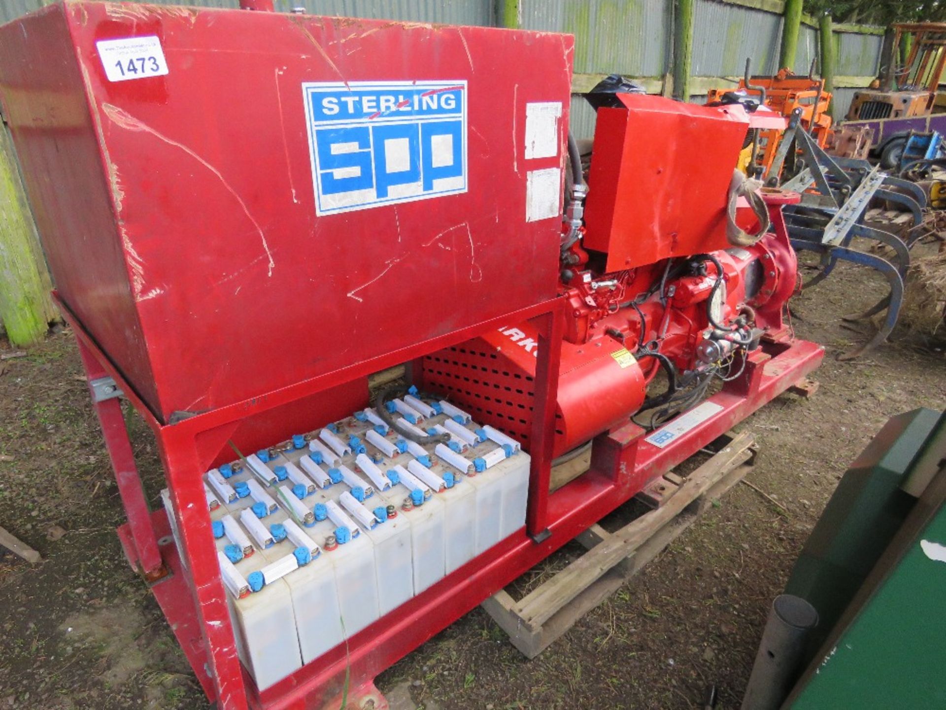 STERLING SPP FIRE PUMP, JOHN DEERE 4 CYLINDER ENGINE POWERED. LOW HOURS/STANDBY ONLY.....THIS LOT IS