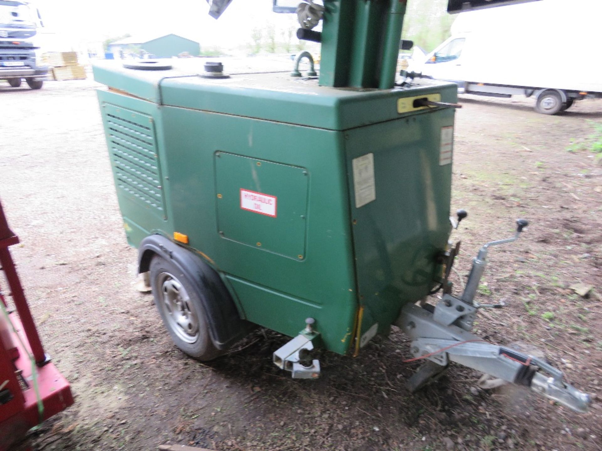 JCB TOWED LIGHTING TOWER WITH YANMAR 3 CYLINDER DIESEL ENGINE. TELESCOPIC MAST. - Image 9 of 11