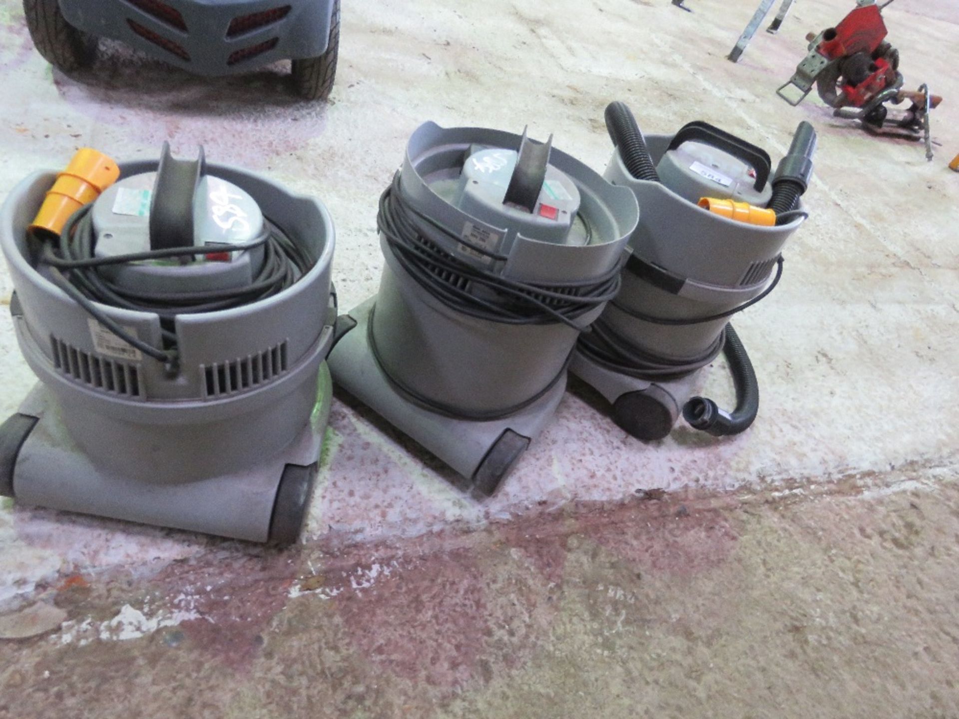 3NO 110VOLT VACUUM CLEANERS. SOURCED FROM COMPANY LIQUIDATION. THIS LOT IS SOLD UNDER THE AUCTI