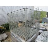 4NO FOLDING MESH SIDED METAL STILLAGES, 1CUBIC METRE CAPACITY.