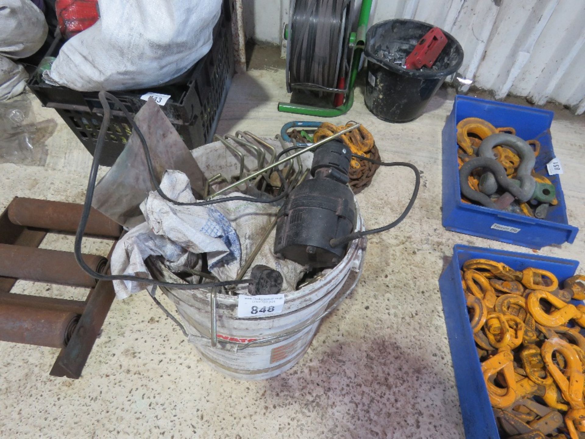 BUCKET OF CLAMPS PLUS A DRILL SHARPENER - Image 2 of 4