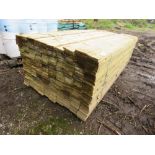 LARGE PACK OF PRESSURE TREATED FEATHER EDGE CLADDING TIMBER 1.8M LENGTH X 100MM WIDTH APPROX.