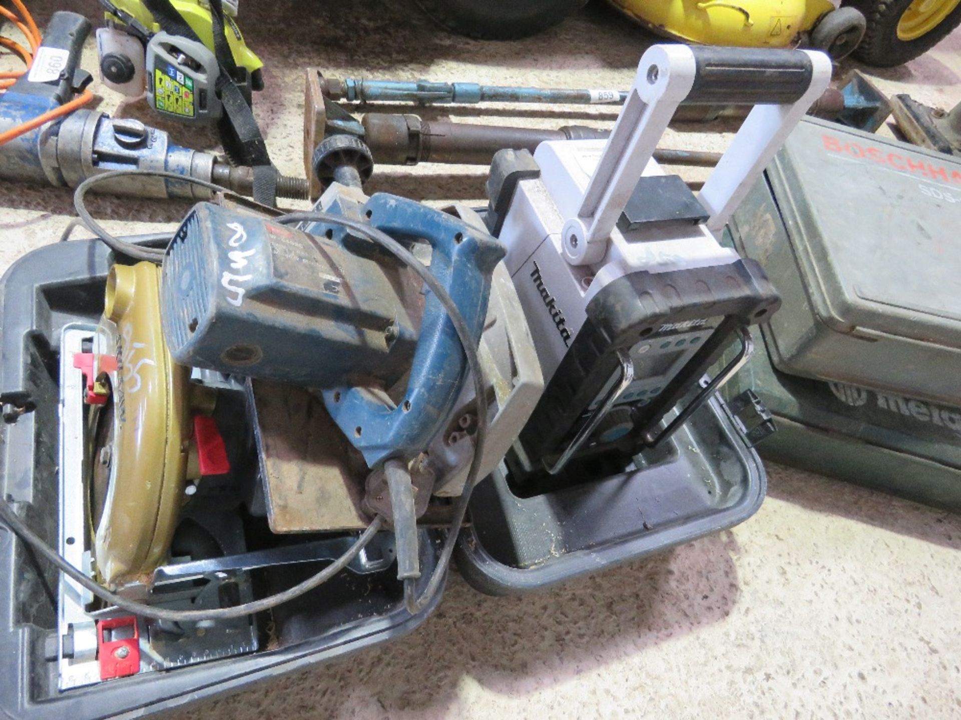 2 X CIRCULAR SAWS PLUS A MAKITA RADIO.