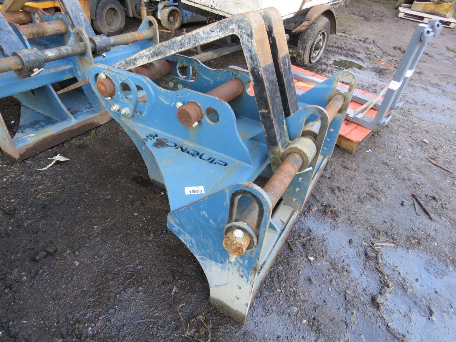 SET OF EXCAVATOR MOUNTED PALLET FORKS, 2022 BUILD. CURRENTLY ON 80MM PINS, CAN ALSO TAKE 65MM PINS.