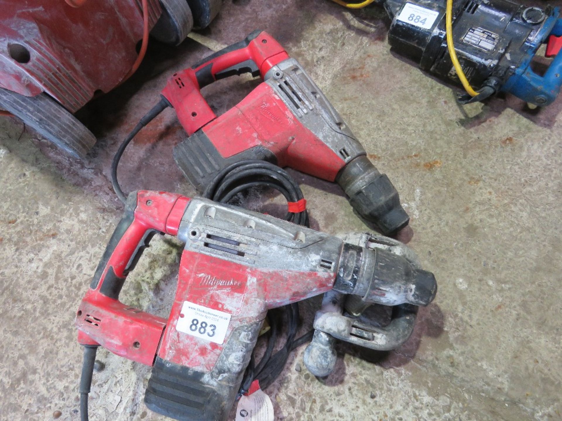 2 X MILWAUKEE 110VOLT BREAKER DRILLS.