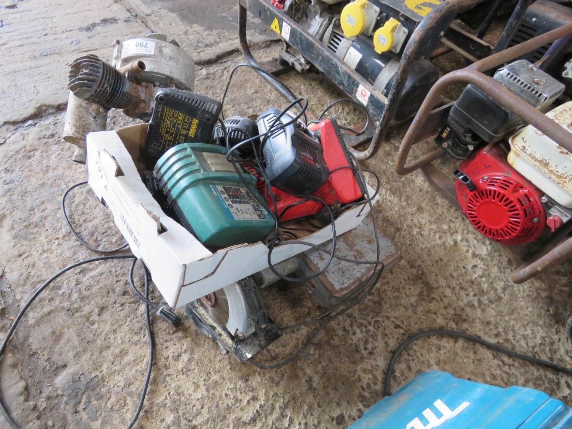 BATTERY TOOL CHARGERS PLUS 4NO 240VOLT POWER TOOLS.....THIS LOT IS SOLD UNDER THE AUCTIONEERS MARGIN