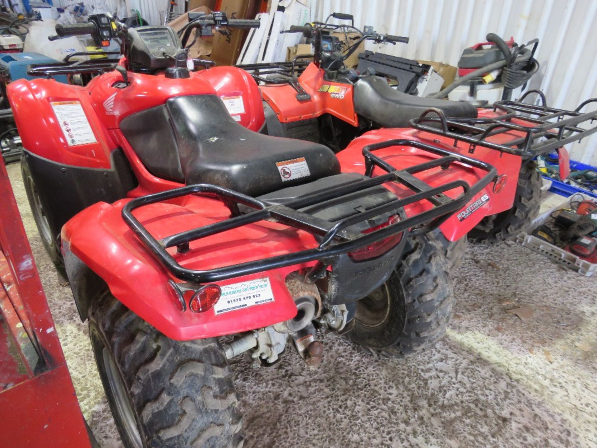 HONDA SELECTABLE 4 WHEEL DRIVE QUAD BIKE WITH ELECTRONIC GEAR SELECTION. WHEN TESTED WAS SEEN TO RUN - Image 7 of 11