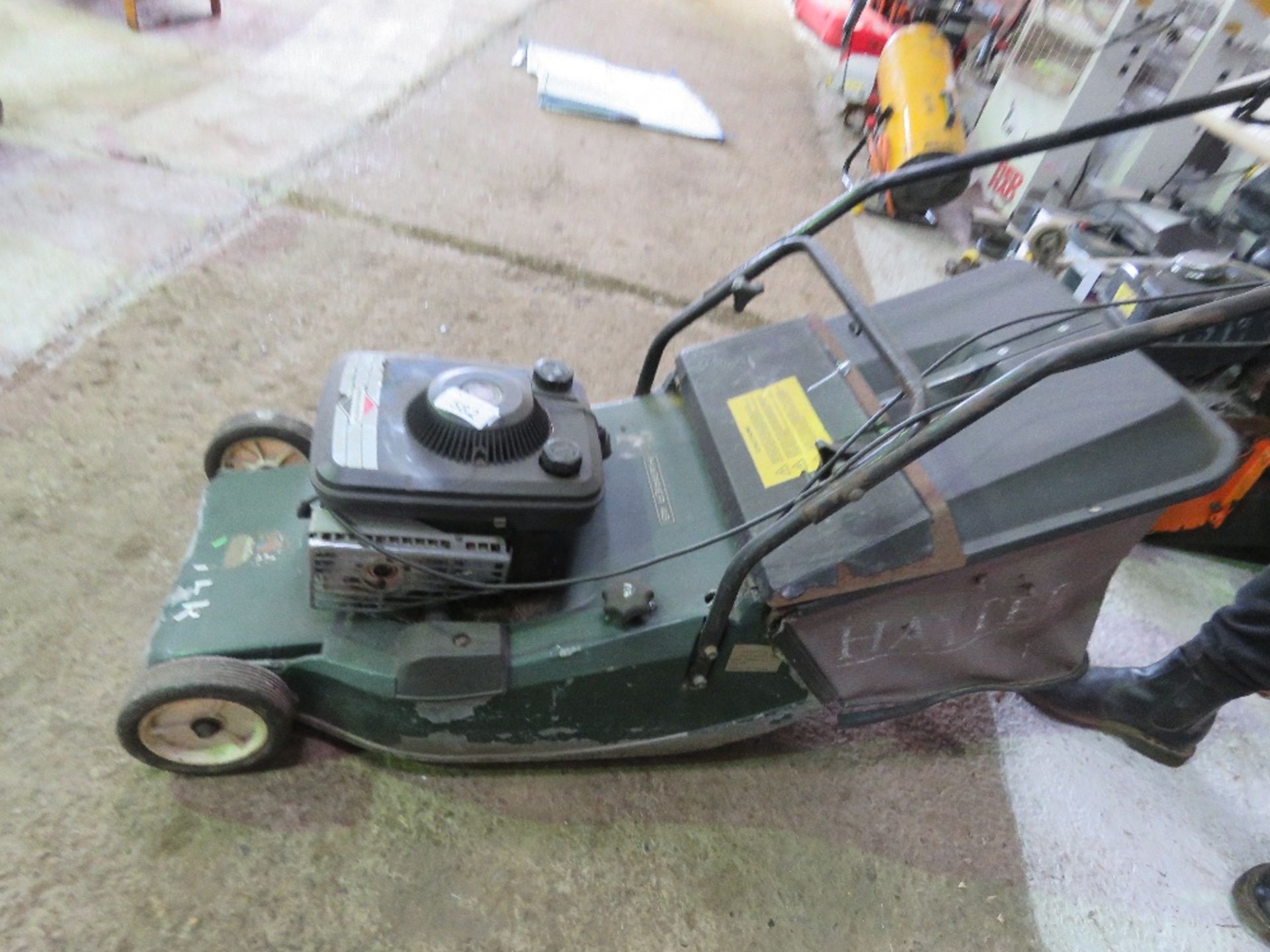 HAYTER HARRIER ROLLER MOWER WITH COLLECTOR. THIS LOT IS SOLD UNDER THE AUCTIONEERS MARGIN SCHEME,