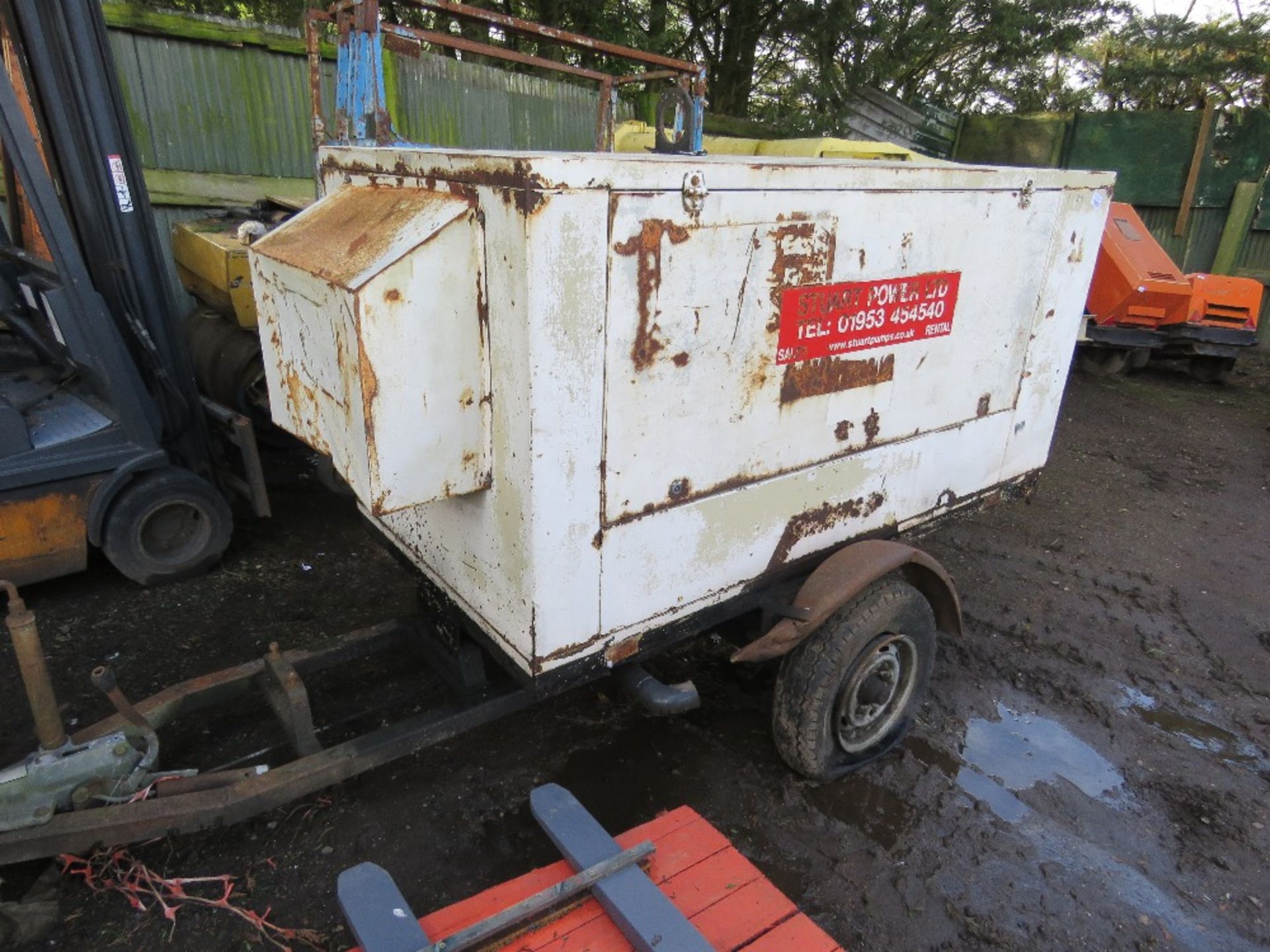 HATZ DIESEL ENGINED 20KVA TOWED GENERATOR SET, LEROY SOMER BACKEND FITTED. SOURCED FROM FARM CLOSURE