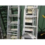 6NO ASSORTED ALUMINIUM STEP LADDERS AND LADDERS AS SHOWN.