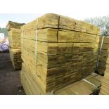 LARGE PACK OF PRESSURE TREATED FEATHER EDGE TIMBER CLADDING BOARDS. 1.20M LENGTH X 100MM WIDTH APPRO