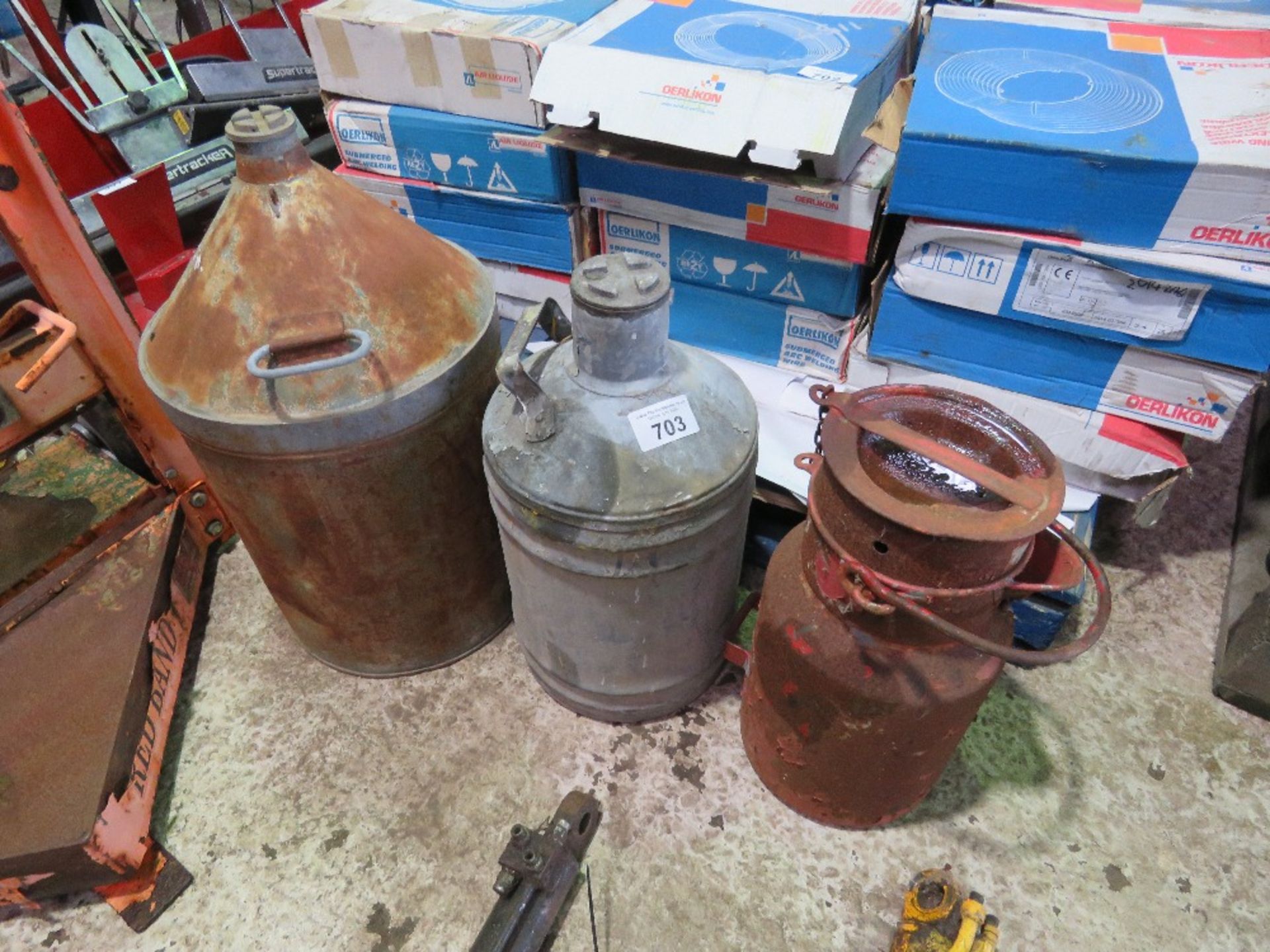 3 X METAL CHURNS.......THIS LOT IS SOLD UNDER THE AUCTIONEERS MARGIN SCHEME, THEREFORE NO VAT WILL B