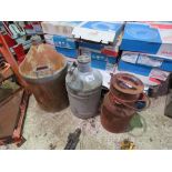 3 X METAL CHURNS.......THIS LOT IS SOLD UNDER THE AUCTIONEERS MARGIN SCHEME, THEREFORE NO VAT WILL B