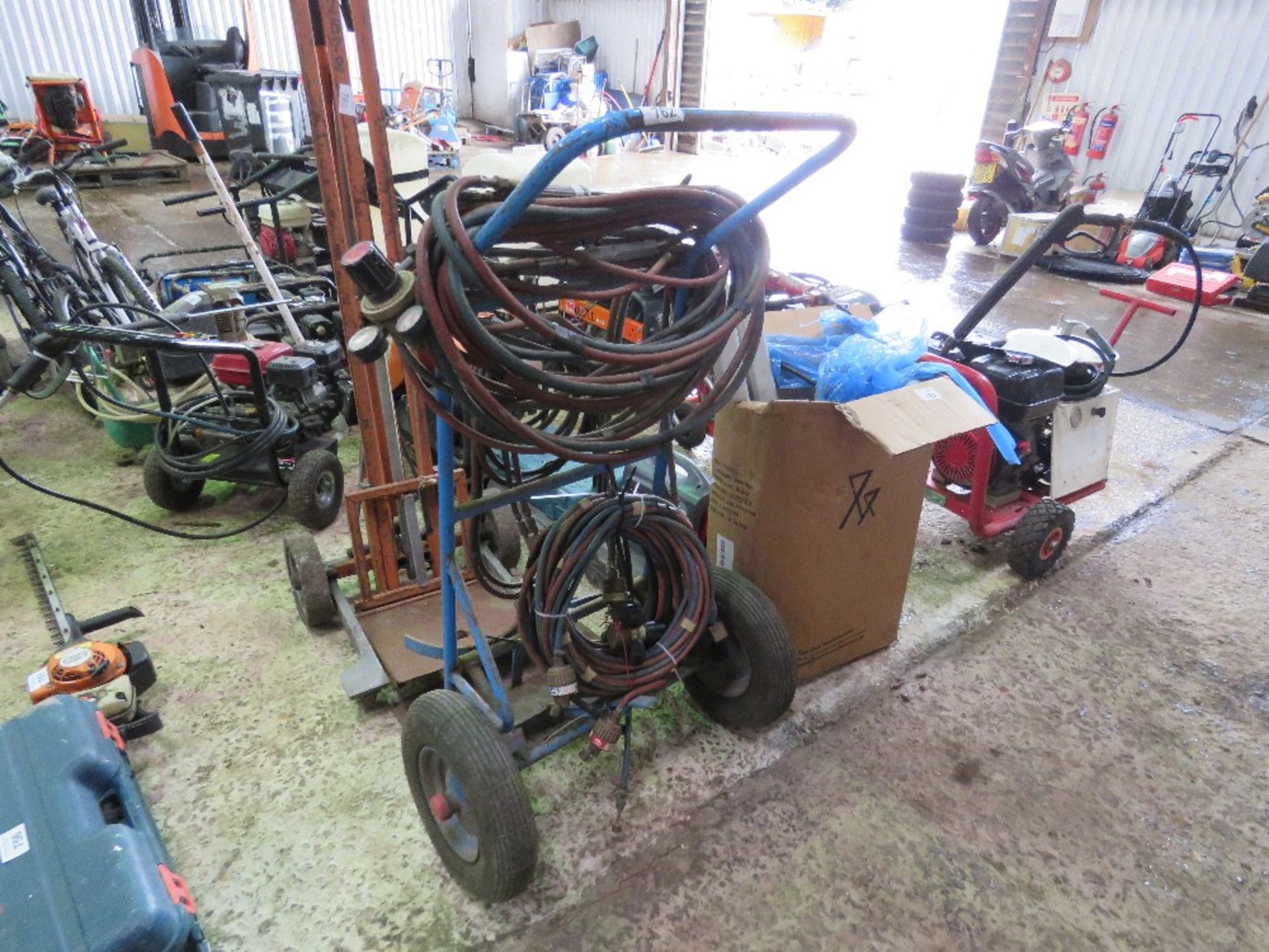 2 X SETS OF OXY-ACETELENE GAS HOSES PLUS A BARROW.....THIS LOT IS SOLD UNDER THE AUCTIONEERS MARGIN