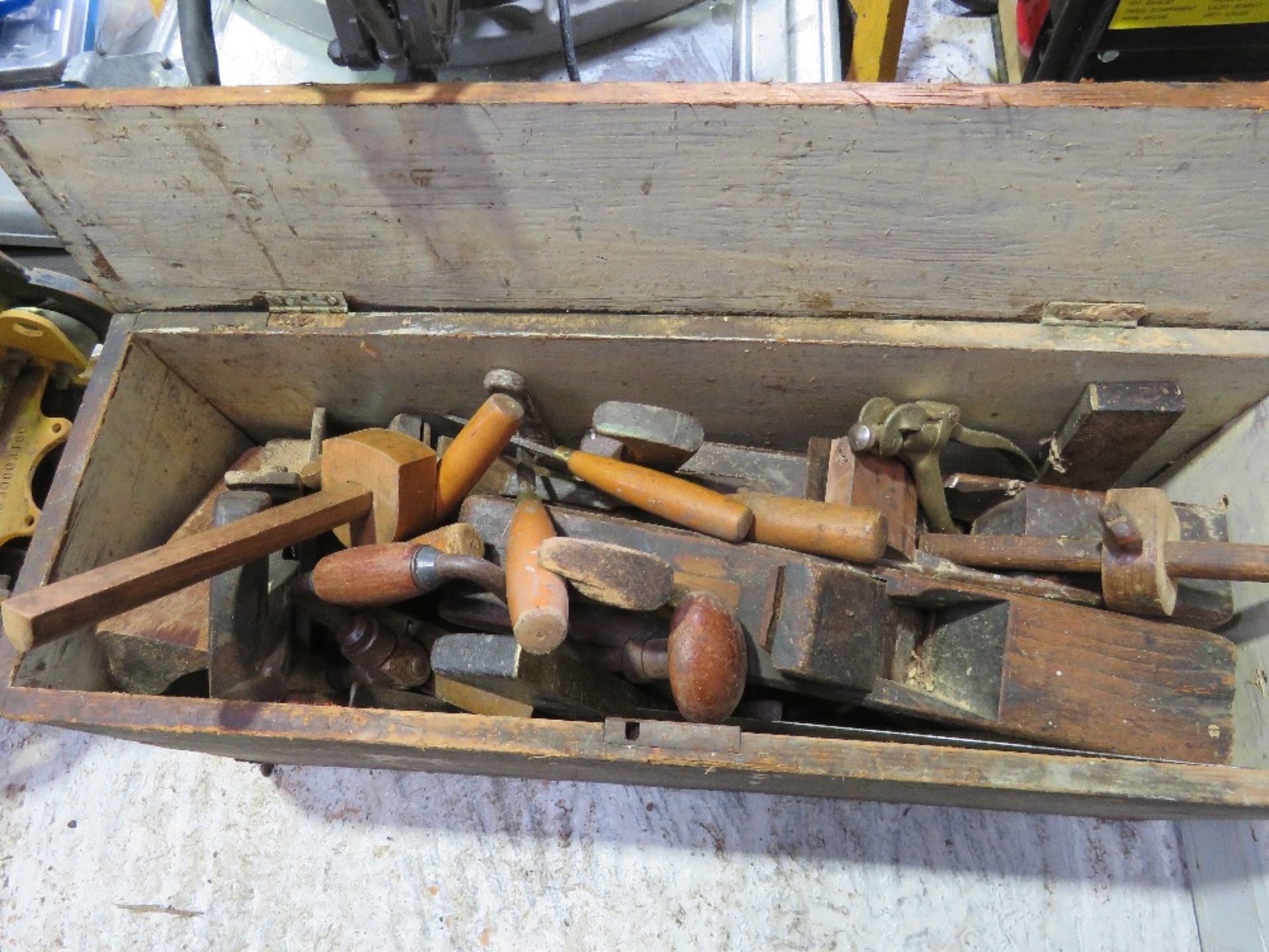 2 X WOODEN BOXES OF OLD CARPENTER'S TOOLS ETC. - Image 3 of 5