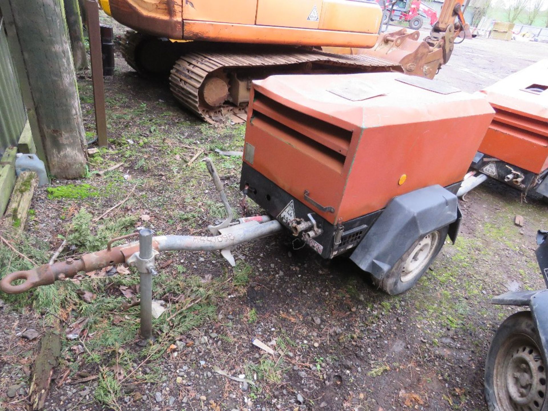 INGERSOLL RAND 720 TOWED ROAD COMPRESSOR. KUBOTA ENGINE. BEEN IN LONG TERM STORAGE, UNTESTED, CONDIT