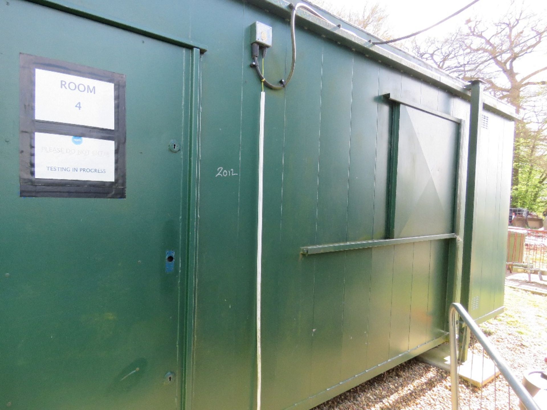 PORTABLE SITE OFFICE 24FT X 8FT APPROX OPEN PLAN AS SHOWN.. INCLUDES SOME FURNITURE. BEING SOLD ON B