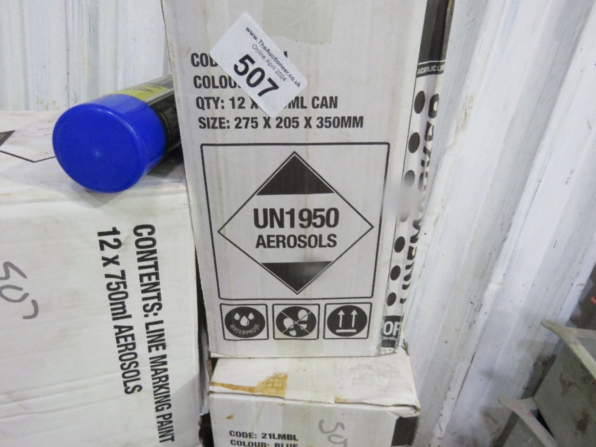 BOX OF CLEAR SILICONE SEALANT PLUS 4NO BOXES OF BLUE LINE MARKING PAINT.SOURCED FROM COMPANY LIQUIDA - Image 2 of 2