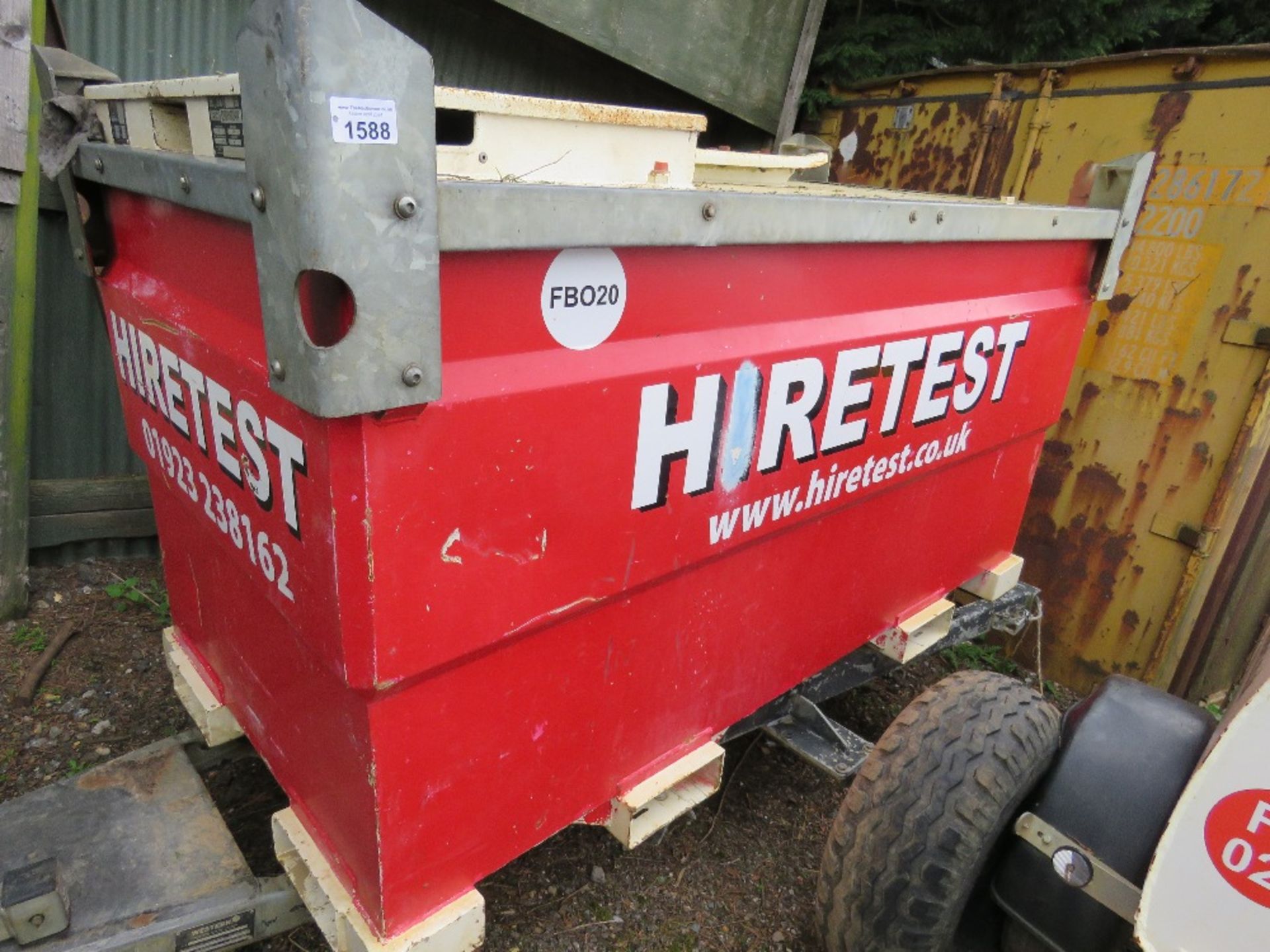 WESTERN TRANSCUBE 2143 LITRE CAPACITY BUNDED FUEL BOWSER ON SITE TOWED CHASSIS. SOURCED FROM COMPANY