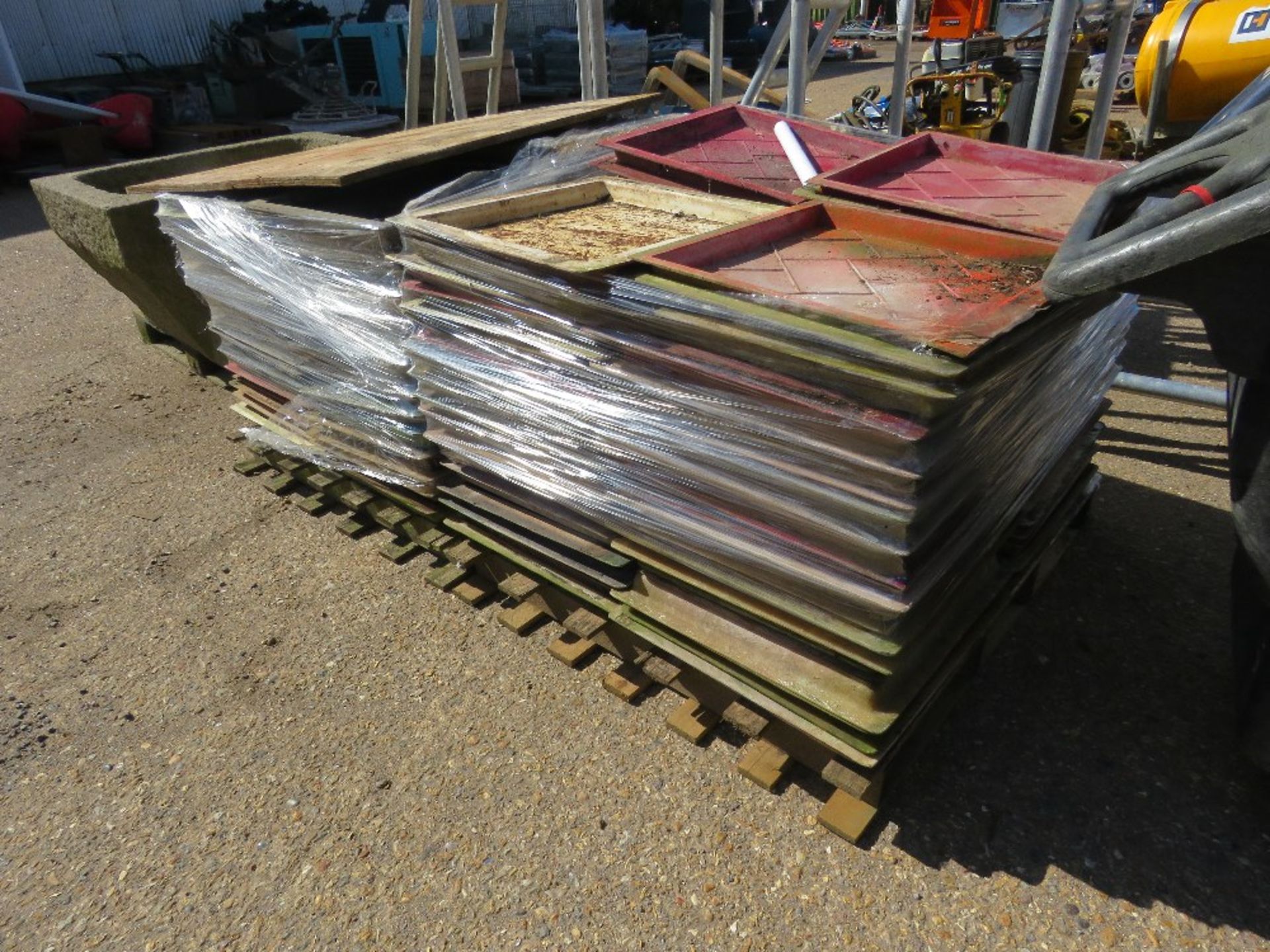 2 X PALLETS OF GRP CONCRETE SLAB MAKING MOULDS, MAINLY 44-45CM SQUARE APPROX. - Image 5 of 5