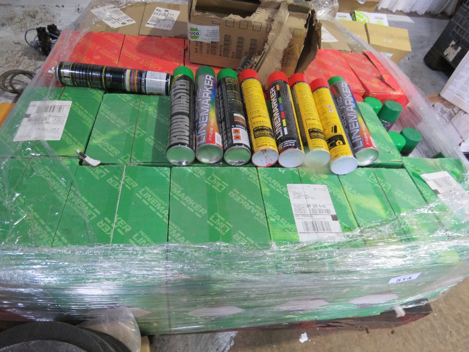 PALLET CONTAINING MIXED LINE MARKING SPRAYS, 23NO BOXES IN TOTAL APPROX. SOURCED FROM COMPANY LIQUID - Image 2 of 3