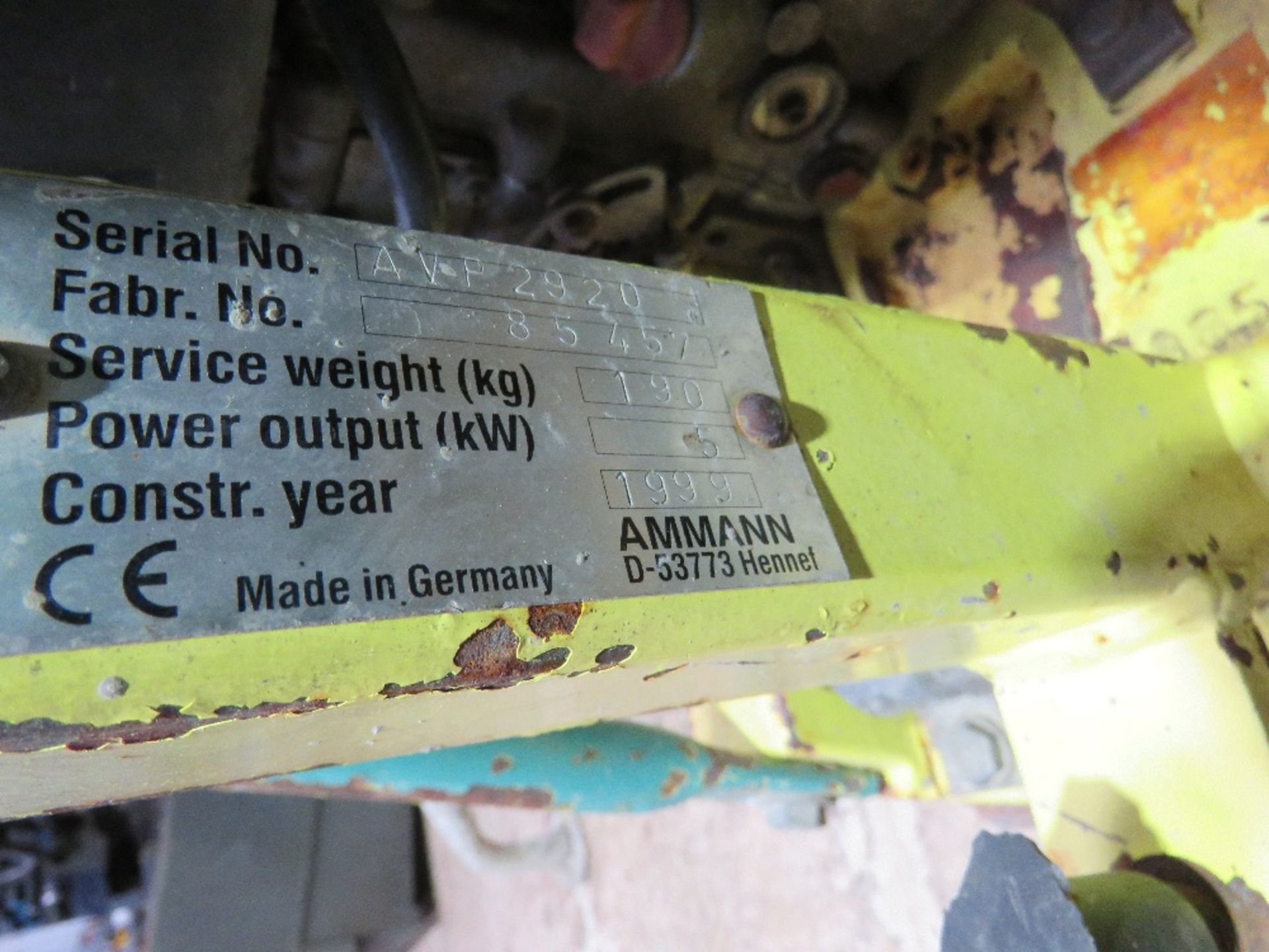 AMMANN DIESEL FORWARD / REVERSE COMPACTION PLATE. - Bild 5 aus 6