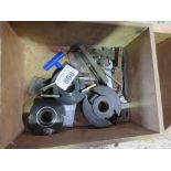 BOX OF ASSORTED SPINDLE MOULDER TOOLING ETC AS SHOWN. ....THIS LOT IS SOLD UNDER THE AUCTIONEERS MAR