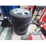 SET OF 4NO ENZO 225-45/17 ALLOY WHEELS AND TYRES, SNOW / WINTER TYRES FITTED.