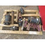 ASSORTED EXCAVATOR TRACK ROLLERS PLUS BUCKET TEETH AND PINS ETC......THIS LOT IS SOLD UNDER THE AUCT