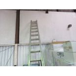 LARGE ZARGES 2 STAGE ALUMINIUM LADDER.