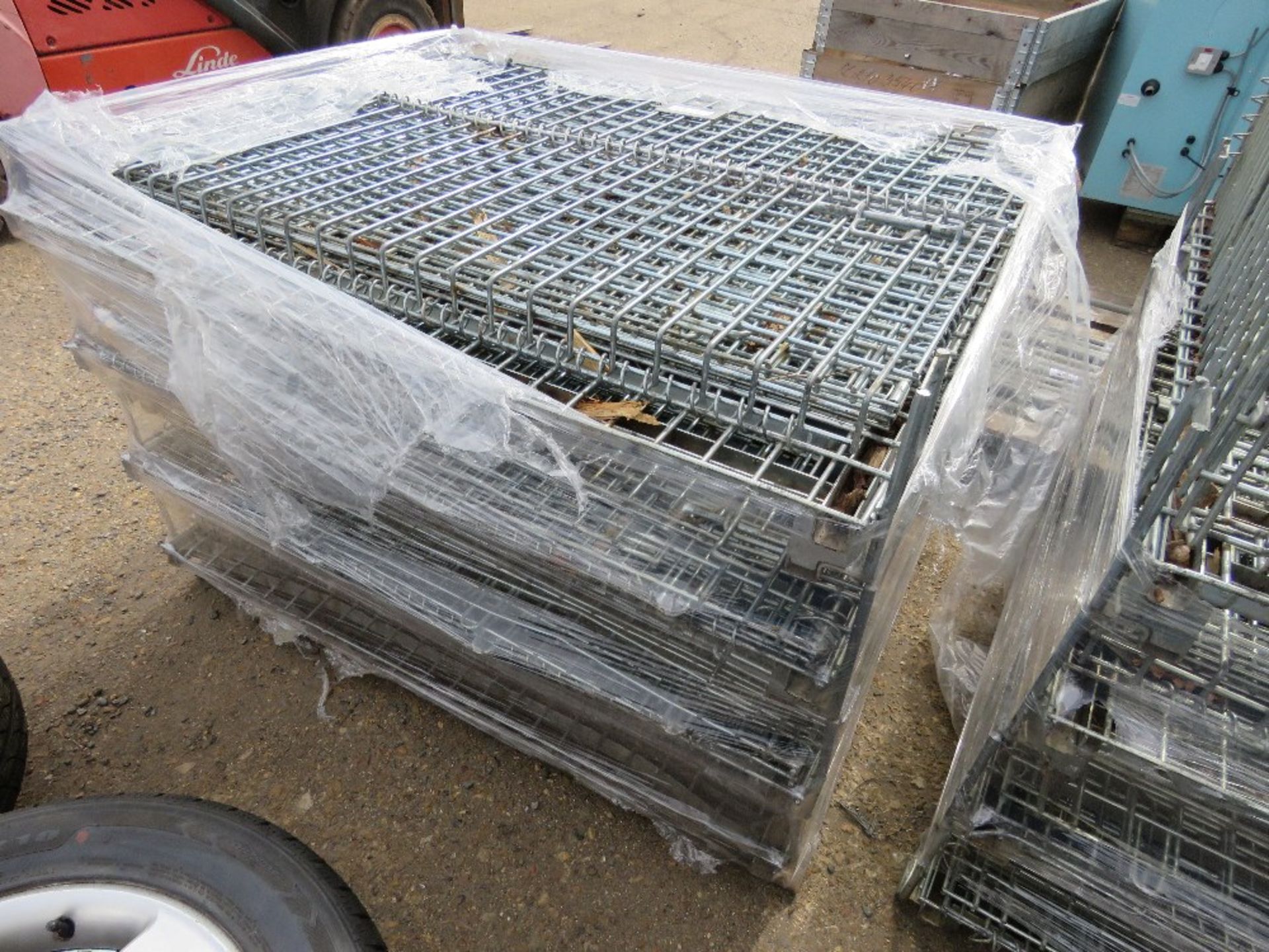 4NO FOLDING MESH SIDED METAL STILLAGES, 1CUBIC METRE CAPACITY. - Image 4 of 4