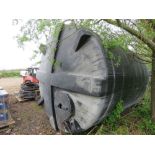 EXTRA LARGE WATER STORAGE TANK 10FT HEIGHT X 9FT DIAMETER APPROX. DAMAGED IN THE MIDDLE AS SHOWN. EX