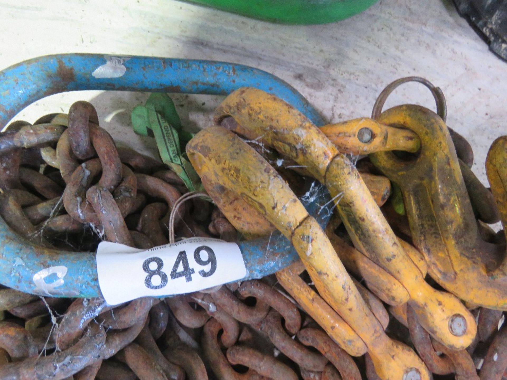 SET OF 2 LEGGED LIFING CHAINS WITH SHORTENERS, 8FT LENGTH APPROX. - Image 3 of 3