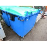 LARGE PLASTIC WHEELED WASTE BIN, EMPTY.