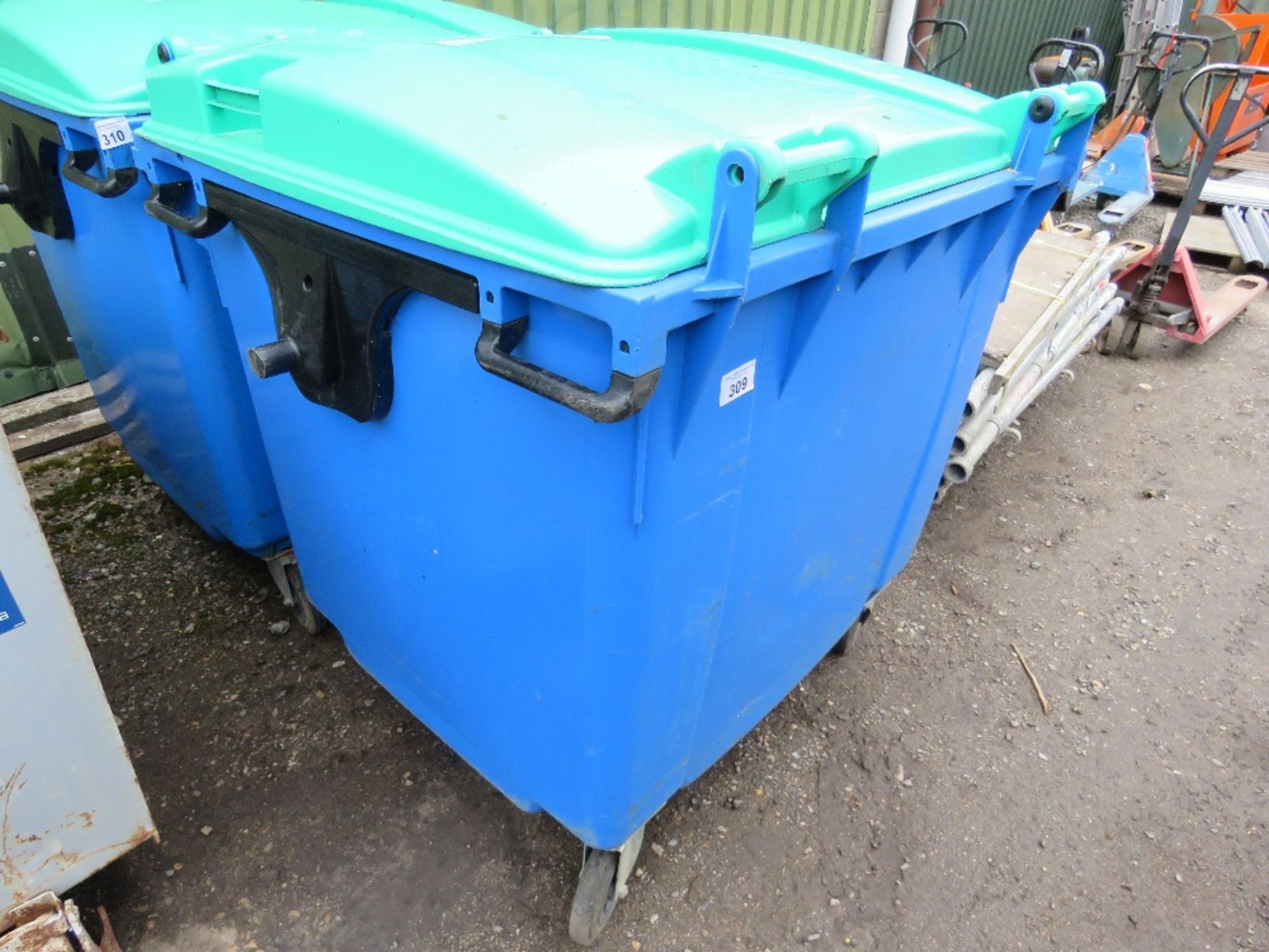 LARGE PLASTIC WHEELED WASTE BIN, EMPTY.