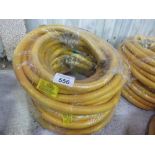 2NO UNUSED COMPRESSOR AIR HOSES 15M LENGTH, TESTED TO 20BAR, 3/4BSP FITTINGS, 19MMX29MM.