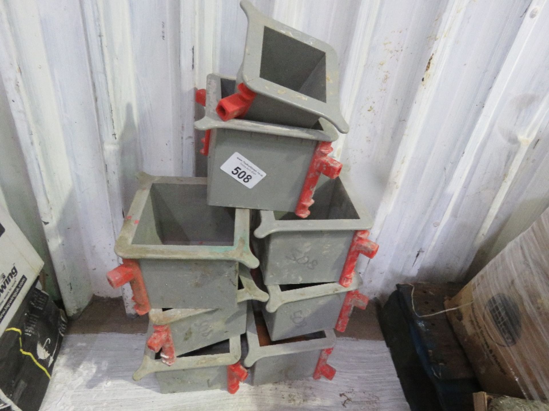 8 X PLASTIC CONCRETE TEST MOULDS. SOURCED FROM COMPANY LIQUIDATION. THIS LOT IS SOLD UNDER THE A