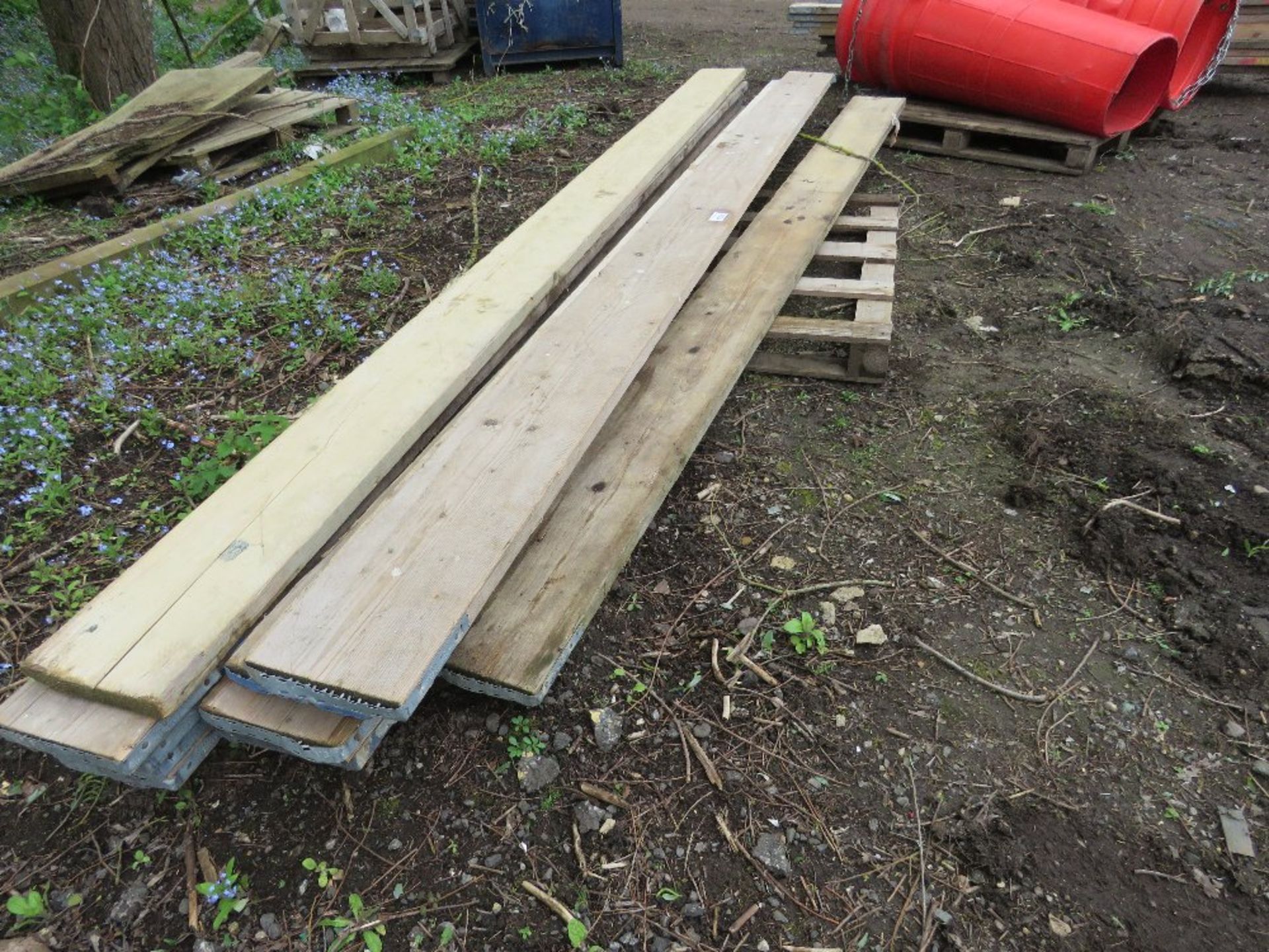 STACK OF APPROXIMATELY 12NO SCAFFOLD BOARDS, 12FT LENGTH APPROX. - Image 2 of 2