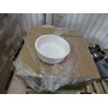 8NO DURASEIN 450X450X150 SOLID SURFACE ACRYLIC SINK, UNUSED, SURPLUS STOCK.