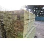 LARGE PACK OF PRESSURE TREATED FEATHER EDGE TIMBER CLADDING BOARDS. 1.80M LENGTH X 100MM WIDTH APPRO