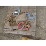 TWIN LEGGED SPECIALIST PIPE/MANHOLE SECTION LIFTING CHAINS..........THIS LOT IS SOLD UNDER THE AUCTI