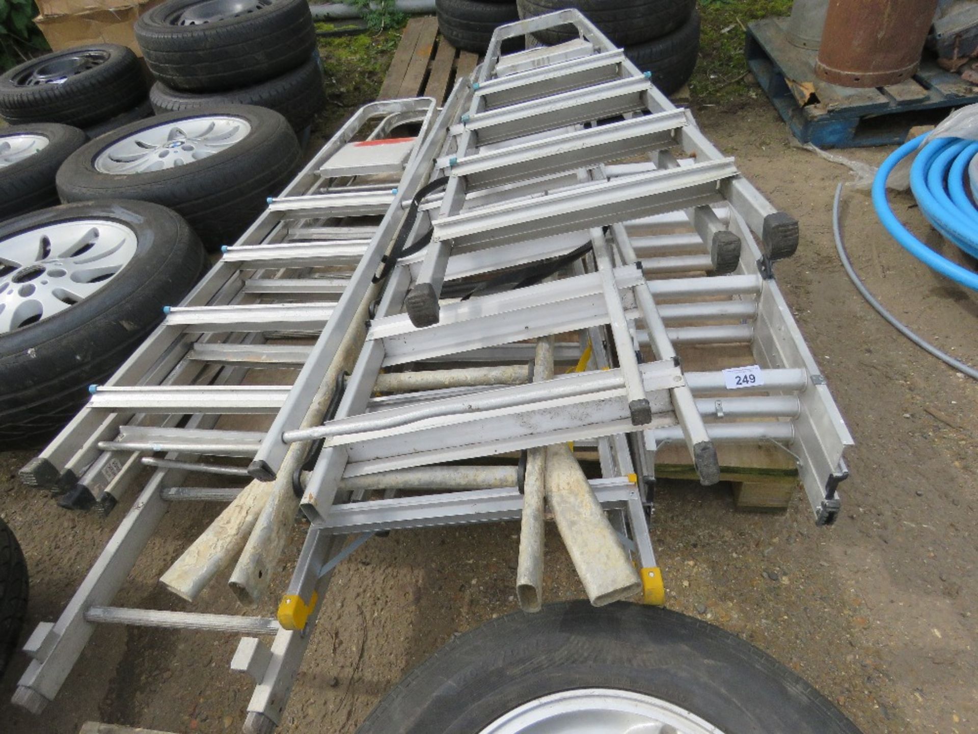 8NO ASSORTED ALLOY STEP LADDERS AND LADDERS AS SHOWN.